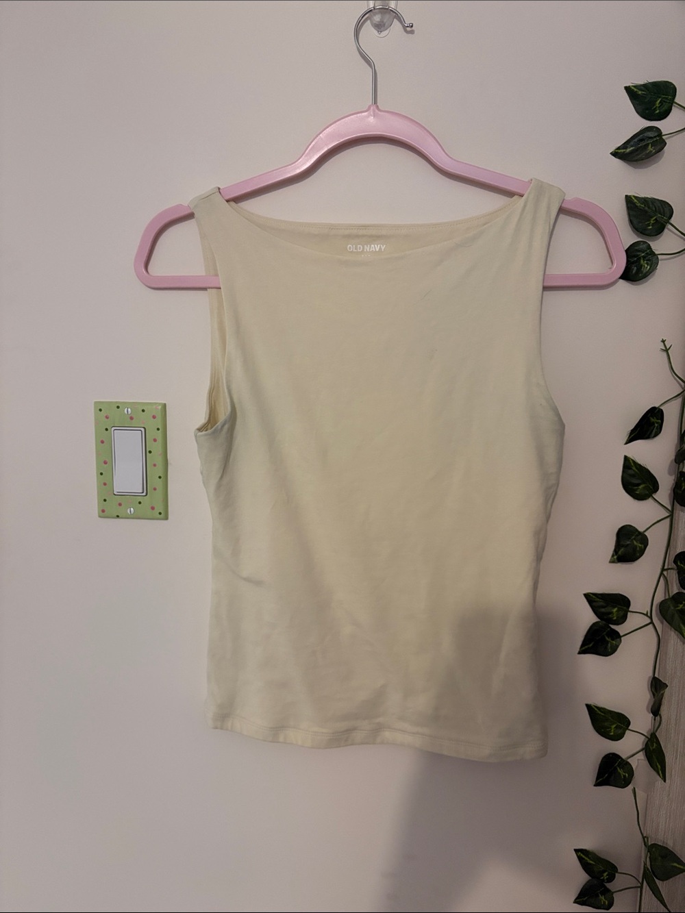 Women's Cream Boat Neck Tank Top